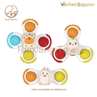Approvisionnement d'usine PVC anneau de dentition bébé jouet à mâcher ventouse sensorielle rotatif Fidget Spinner jouet de bain refroidissement pour enfants