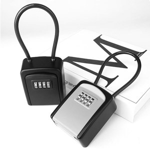 Caja de Seguridad para Llaves de Casa, de Aleación de Aluminio Negra, con Cerradura de <span class=keywords><strong>Contraseña</strong></span>, Resistente a la Intemperie, para Uso en Interiores/Exteriores, Garaje - Product Image 3
