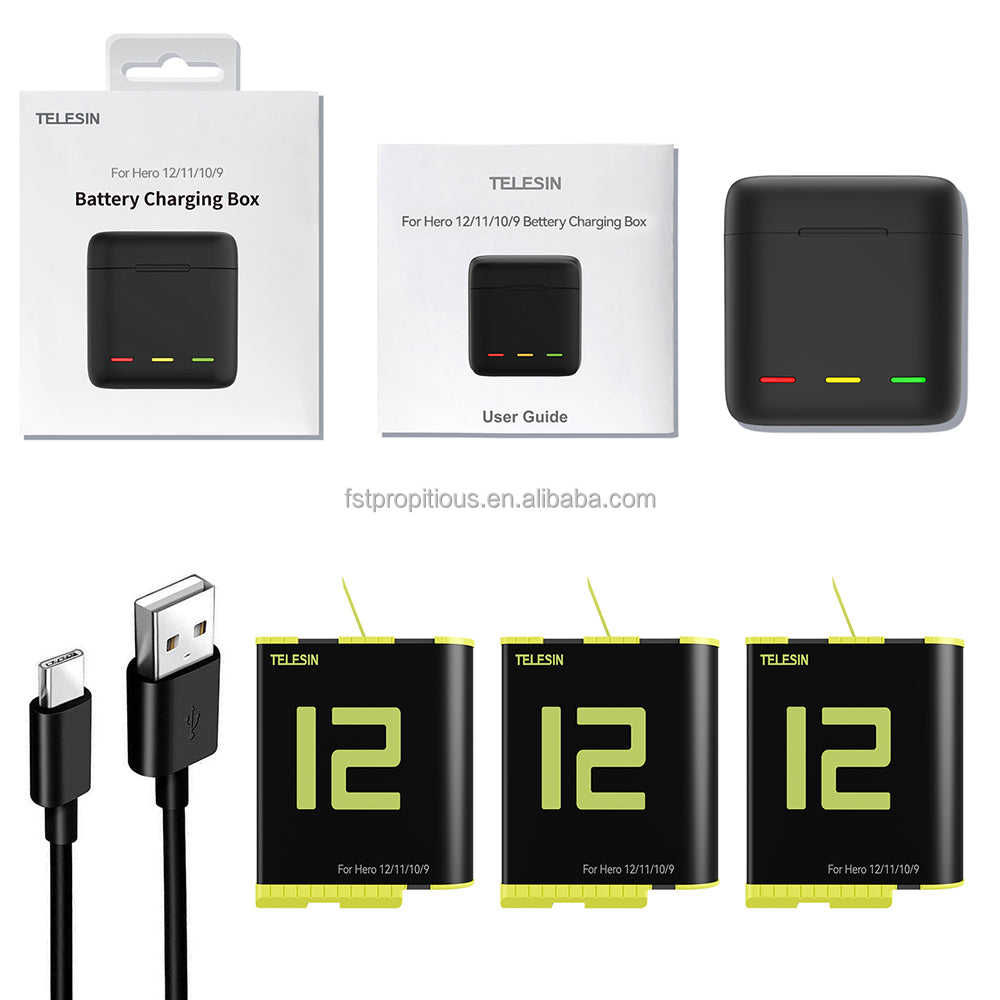 GP-BNC-902-B 1 * BOÎTE DE CHARGEUR + 3 * BATTERIES