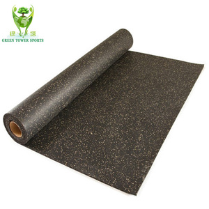 Màu xanh lá cây tháp thể thao thời trang phong cách không thấm nước phòng tập thể dục sàn màu đen tinh khiết mật độ cao EPDM cao su mat - Product Image 6