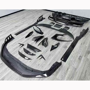 Convient pour 19-20 <span class=keywords><strong>Ferrari</strong></span> F8 Carbon Fiber Body Kit Front Lip Side Skirts Rear Diffuser Spoiler - Product Image 2