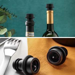 Vente en gros d'accessoires de bar sur Amazon Pompe à vide pour le <span class=keywords><strong>vin</strong></span> rouge avec <span class=keywords><strong>bouchon</strong></span> en silicone en plastique noir <span class=keywords><strong>Bouchon</strong></span> à <span class=keywords><strong>vin</strong></span> en verre - Product Image 3