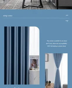 Fornitore professionale moderno 100% oscuramento completo luce blu <span class=keywords><strong>tende</strong></span> termiche isolanti <span class=keywords><strong>per</strong></span> il <span class=keywords><strong>soggiorno</strong></span> casa camera da letto - Product Image 4