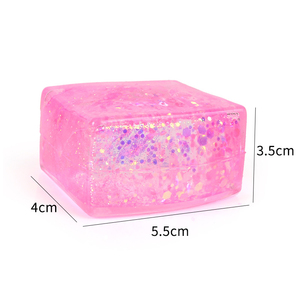 Jouets Squishy en TPR à paillettes, imitation tofu, anti-stress, pour enfants, cadeau promotionnel, vente en gros - Product Image 6