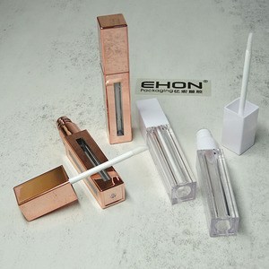 New Fashion 7ml <b>Plastic</b> Lip Glaze Container Cuboid Injection Color Empty Cosmetic Lip Gloss <b>Tube</b> with Applicator - Product Image 1