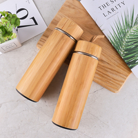 Botol air kustom botol air berkelanjutan bambu botol termos bambu
