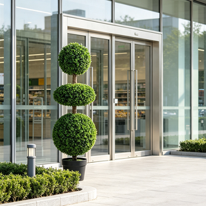 Albero di Bosso Artificiale a Tre Sfere in Vaso, Pianta a Tre Livelli per Decorazione di Ville, Giardini, Case, Esterni e Paesaggistica Commerciale OEM - Product Image 2