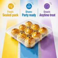 Conteneur à gâteau carré en plastique PET sur mesure, emballage blister pour usage alimentaire, emballage pour hamburger, gelée, chocolat