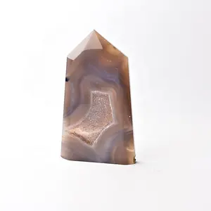 Hand geschnitzte Kristall punkte Achat Druzy Geode Zauberstäbe Heilung Druzy Achat Geode Crystal Tower