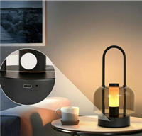 Lampe de bureau rechargeable en métal, lumière portable, 3 couleurs, luminosité réglable, commande tactile, type-C, lumière d'ambiance nocturne