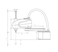 Robot industriel SCARA de 800 mm de portée pour application de préhension et de placement de charges de 6 kg