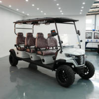 Voiturette de golf électrique 60V 6 places en aluminium, freins à disque avant, 30-50 km/h, autonomie 70-90 km, livrée d'usine, homologuée pour la route, CE EEC