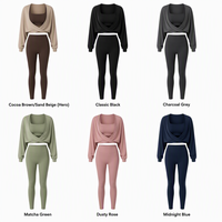 Ensemble de yoga 3 pièces personnalisé de qualité supérieure pour femme, respirant, moulant, avec shrug oversize, collection automne, marque privée, ensemble athleisure assorti