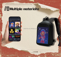 Mochila LED Inteligente con Panel de Letreros LED Coloridos y Programables, Mochila para Portátil con Luces LED, Mochila Escolar Luminosa para Ciclismo y Motociclismo