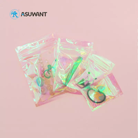 Petits sacs à cosmétiques en plastique translucides à fermeture éclair avec Logo personnalisé, petits sacs à bijoux dorés et mats, emballage cadeau