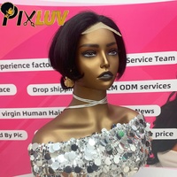 Heißer Verkauf: Chioma Perücke 4x4 HD Transparente Lace Front Pixie Cut Perücke, Natur Schwarz, 100% Echthaar Kurzhaarperücke von Anbietern
