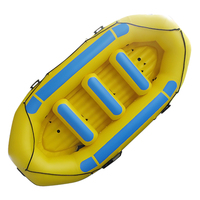 Material de casco de PVC, piso de punto de caída, balsa de agua de color amarillo inflable, barco de pesca, rafting