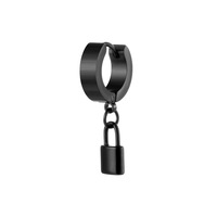 Différents Types de forme unisexe couleur noire boucle d'oreille en acier inoxydable pour femmes hommes boucle d'oreille Punk gothique