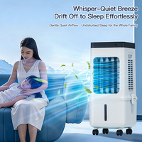 Refroidisseur d'air électrique portable avec télécommande, 3 vitesses, faible bruit, construction en plastique, base autoportante, utilisation domestique, hôtelière et extérieure