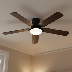 Ventilador de Techo LED Moderno de 42 Pulgadas con 5 Aspas, Control Remoto, Motor DC, Negro, para Dormitorios - Product Image 2