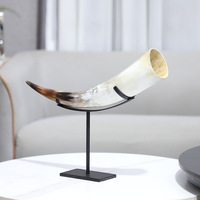 Sculpture géométrique minimaliste moderne en corne, faite à la main, ornement artistique pour salon, entrée, bureau, meuble TV, décoration intérieure