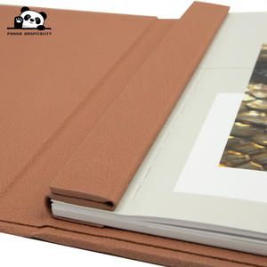 Porte-menus en cuir relié rigide de qualité supérieure pour restaurant, <span class=keywords><strong>spa</strong></span>, salon de bien-être, avec gaufrage caché et reliure à points, carton offset - Product Image 5