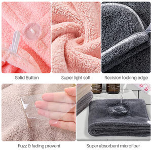 カスタムロゴ入りパーソナルマイクロファイバーヘアターバンツイストマイクロファイバー速乾ヘアタオルドライヘアキャップ - Product Image 2