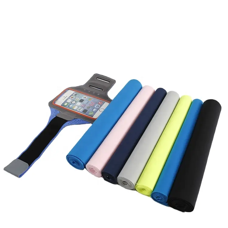 TPU laminado 4 vías estiramiento Nylon Spandex tela deporte brazalete bolsa para teléfono móvil tela