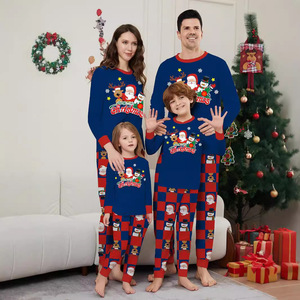 親子クリスマス衣装 冬用 新作 ホームラウンジウェア パジャマ ヨーロッパアメリカンスタイル クリスマスプリント - Product Image 1