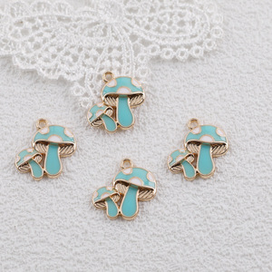 Cartoon Mushroom Zinc Alloy Pendant Charms DIY Jewelry Accessories Pink Blue <b>Red</b> Black Unisex - Product Image 2