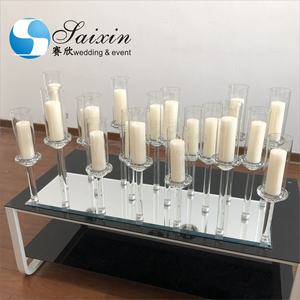 Grand porte-bougie à <span class=keywords><strong>3</strong></span> niveaux, 20 <span class=keywords><strong>branches</strong></span> longues, vintage, en <span class=keywords><strong>cristal</strong></span>, porte-bougie pour pièces centrales de mariage - Product Image 3