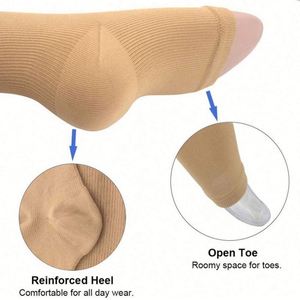 Chaussettes <span class=keywords><strong>de</strong></span> compression unisexe d'automne avec fermeture éclair, design 'Sleeping Beauty' pour des jambes affinées, tricotées, à bout ouvert, montantes, avec logo sur le bord du mollet et semelle - Product Image 3