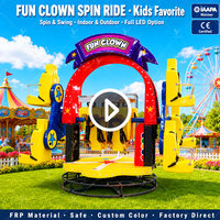 Manège Clown Amusant Certifié CE, Manège de Cirque Fou Rotatif à 360 Degrés, Équipement d'Amusement Familial pour Intérieur et Extérieur, à Vendre