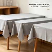 Nappe en polyester de qualité supérieure prête à être expédiée, aspect lin, imperméable, tailles personnalisables pour mariage et fête