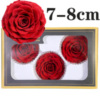 Rangkaian Bunga Mawar Awet Alami Yunnan 7-8cm 3 Tangkai untuk Dekorasi Pernikahan & Hari Valentine ACTIVE for Brand