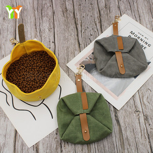 Foldable dog bowls, <b>canvas</b> dog food bowls, water bowls, feeding bowls, portable pet food bags for dog walking. - Product Image 4