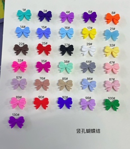 Custom Butterfly Silicone Beads <b>Bow</b> Keychain Bracelets Necklace Pacifier Teether <b>Clip</b> Chewing <b>Bow</b> Knot Focal Bead Food Grade BPA - Product Image 2