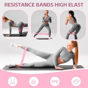 Banda de Resistencia de Látex Rosa <span class=keywords><strong>para</strong></span> Yoga, con Logotipo Personalizado, <span class=keywords><strong>Precio</strong></span> de Fábrica, <span class=keywords><strong>para</strong></span> Mujeres, con Kit de Accesorios <span class=keywords><strong>para</strong></span> <span class=keywords><strong>Pilates</strong></span> - Product Image 4