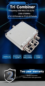 RF Triplexer พร้อม698-960MHz 1710-2170MHz 2300-2700MHz สายสามเส้น4.3-10ตัวเมียตัวเชื่อมต่อ PIM ต่ำสำหรับชิ้นส่วนโทรคมนาคม - Product Image 5