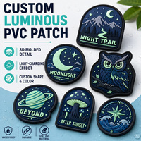 Badge photoluminescent auto-agrippant pour sacs à dos, vestes, casquettes – Écusson en caoutchouc moulé 3D étanche pour usage extérieur – Patch personnalisé en PVC souple