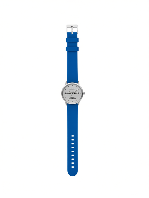 Rubber Metal Fashion Smart Watch Aluminum Case Round Unisex Mixed Colors Band