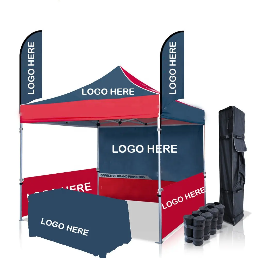 10x10 Ft Custom Printing Polyester Aluminum Steel Frame Trade Show Canopy Gazebos Display Stretch Tent For Event