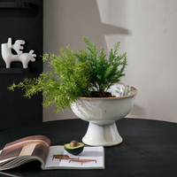 Vase à fleurs en céramique de style européen, design moderne et unique, forme de tasse, 6 x 4,25 pouces, pour la décoration de mariage