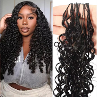 Extensions de cheveux humains bouclés birmanes au crochet, nœuds miracle, plumes au crochet, mèches de cheveux humains invisibles, extensions de cheveux au crochet invisibles