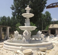 Fourniture de pierre raffinée conception de Lion moderne fontaine d'eau de jardin en plein air marbre