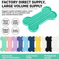Tapis interactif pour animaux de compagnie en forme d'os, distributeur lent de friandises pour chiens, avec ventouse, anti-anxiété, facile à nettoyer