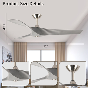 Bán Buôn Bắc Âu Hiện Đại 52 Inch Nhựa Quạt Trần Điện Với Điều Khiển Từ Xa Động Cơ DC <span class=keywords><strong>6</strong></span> Tốc Độ Yên Tĩnh Hoạt Động Cho Khách Sạn Sử Dụng - Product Image 6