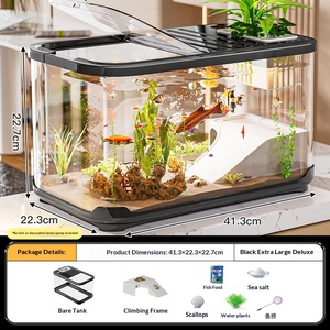 <span class=keywords><strong>Acquario</strong></span> Rettangolare in Plastica PC di Alta Qualità con Coperchio, per Uso Domestico, Soggiorno, Vasca Ecologica Trasparente per Tartarughe e Allevamento di Pesci <span class=keywords><strong>d</strong></span>'<span class=keywords><strong>Acqua</strong></span> Dolce - Product Image 5