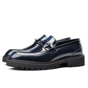 Nouvelles Chaussures Décontractées à Enfiler en Cuir Brillant de Vachette Luxe 2025 – Chaussures d'Automne Tendance pour Hommes d'Affaires, Rehaussantes et Imperméables - Product Image 5
