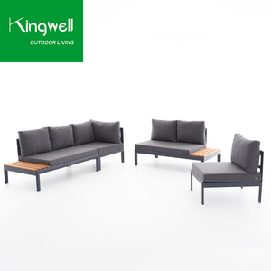 Fascia alta <span class=keywords><strong>balcone</strong></span> salotto moderni impermeabili all'aperto divani in alluminio mobili <span class=keywords><strong>da</strong></span> giardino a forma di L Set per il tempo libero <span class=keywords><strong>divano</strong></span> componibile <span class=keywords><strong>da</strong></span> giardino - Product Image 6
